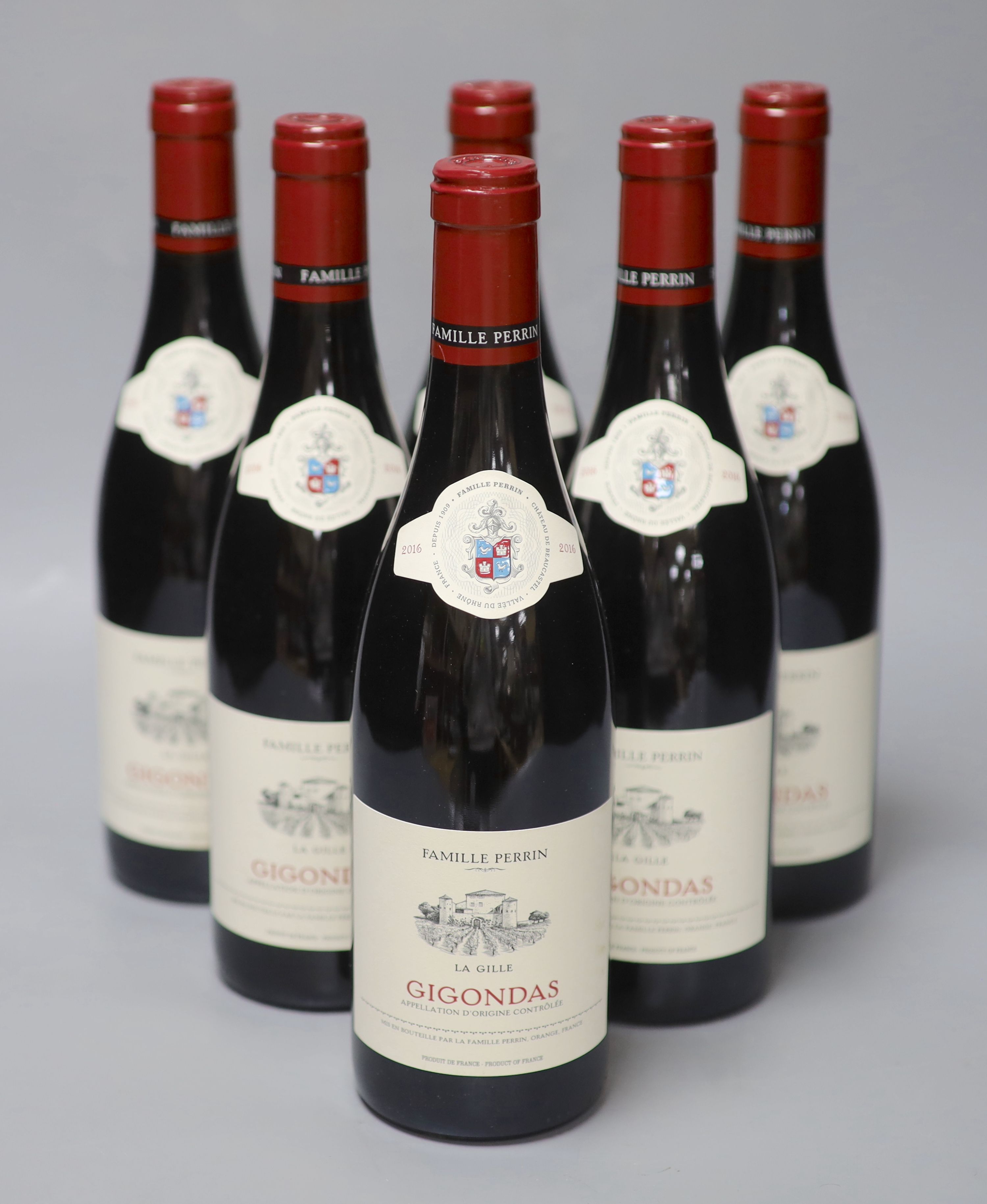 Six bottles of Famille Perrin Gigondas La Gille OCC, 2016